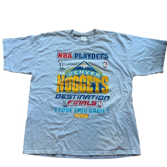 NBA 2005 Playoffs Denver Destination Finals Mens XL Light Blue - Picture 1 of 8